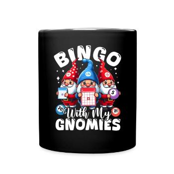 Bingo avec mes gnomies Bingo drôle Gnome Bingo - Mug uni - noir - Devant