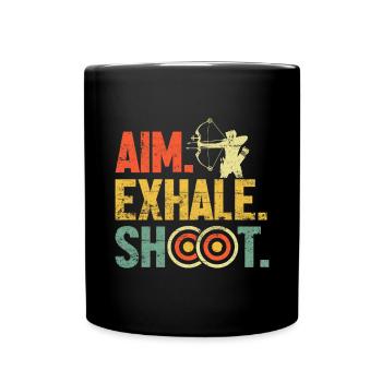 Funny Archery Retro Groovy Fletch Archery Hunting - Full Colour Mug - black - Front