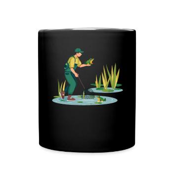 Frogs Catch Frog Hunter Frog Catcher - Full Colour Mug - black - Front