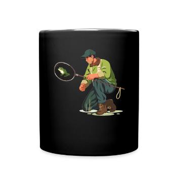 Frogs Catch Frog Hunter Frog Catcher - Full Colour Mug - black - Front