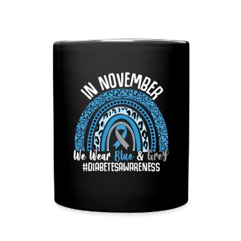 Im November tragen wir Blue Ribbon Rainbow Type 1 - Tasse einfarbig - Schwarz - Vorne