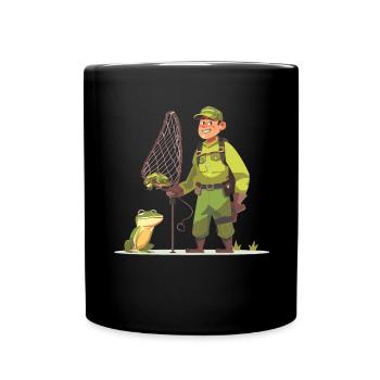 Frogs Catch Frog Hunter Frog Catcher - Full Colour Mug - black - Front