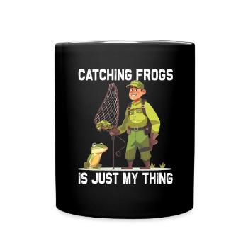 Frogs Catch Frog Hunter Frog Catcher - Full Colour Mug - black - Front