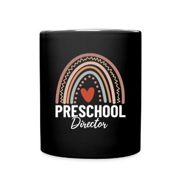 Preschool Director Funny Boho Pre K Childcare - Full Colour Mug - black - Front