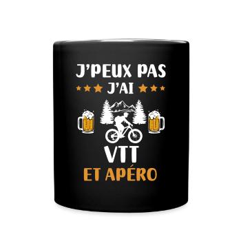 je peux pas j'ai VTT apéro humour cadeau - Mug uni - noir - Devant