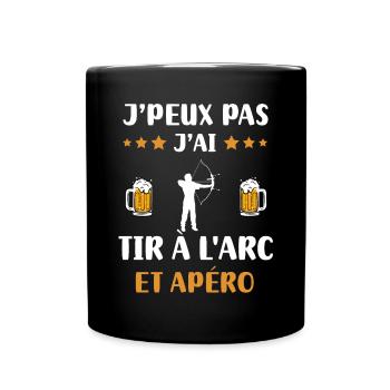 I can't I have archery aperitif humor gift - Full Colour Mug - black - Front