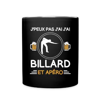 I can't I have billard apéro billard billard - Tasse einfarbig - Schwarz - Vorne