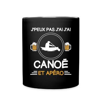 je peux pas j'ai canoë apéro canoéiste - Mug uni - noir - Devant