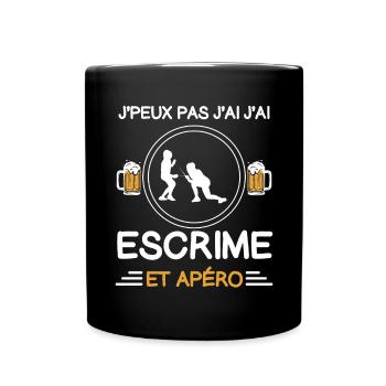 Ich kann nicht Ich habe Fechten Aperitif Fechter - Tasse einfarbig - Schwarz - Vorne