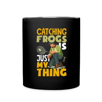 Grenouille amphibie chasseur passionné grenouille - Mug uni - noir - Devant