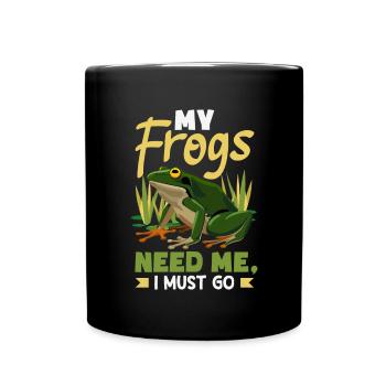 Grenouille amphibie chasseur passionné grenouille - Mug uni - noir - Devant