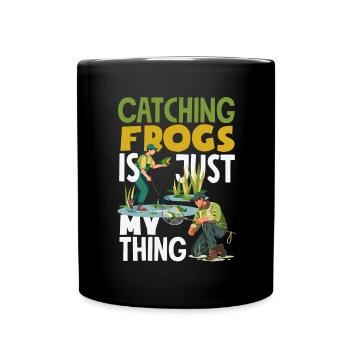 Grenouille amphibie chasseur passionné grenouille - Mug uni - noir - Devant