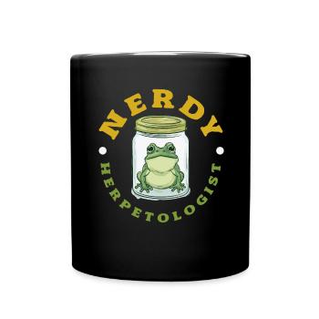 Grenouille amphibie chasseur passionné grenouille - Mug uni - noir - Devant