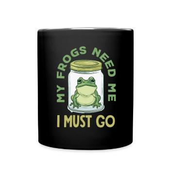 Grenouille amphibie chasseur passionné grenouille - Mug uni - noir - Devant