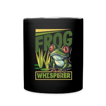 Grenouille amphibie chasseur passionné grenouille - Mug uni - noir - Devant