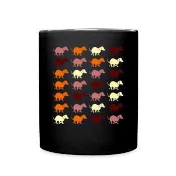 Dachshund Dog Pooping Dogs - Tasse einfarbig - Schwarz - Vorne