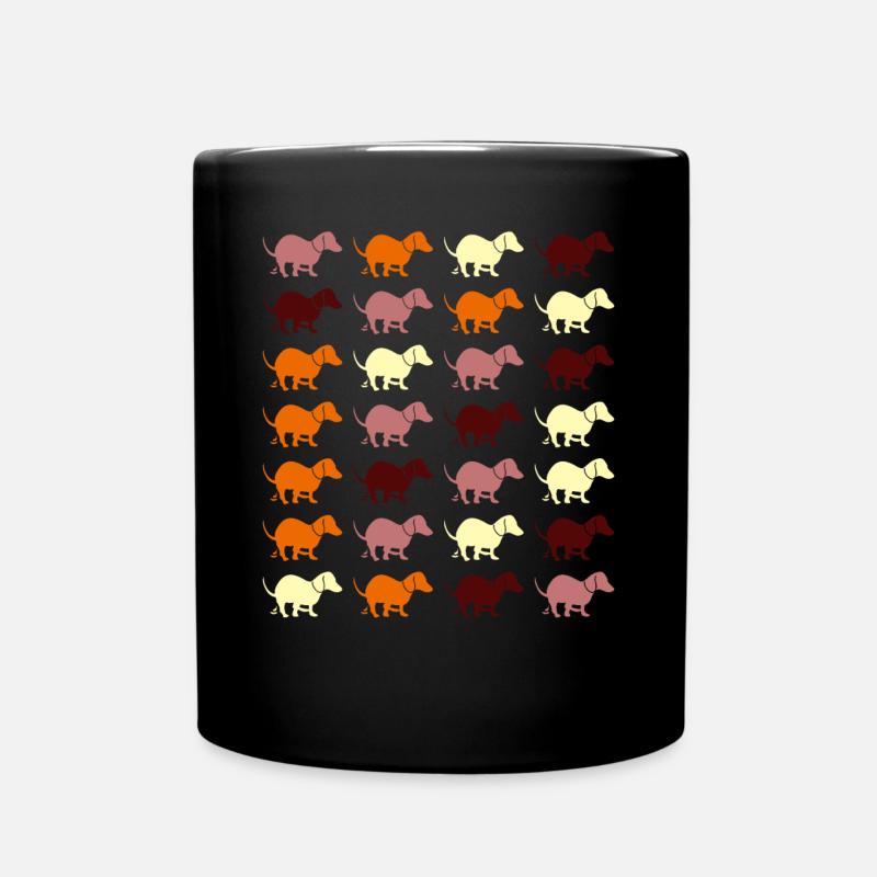 Teckel chien caca chiens - Mug uni - noir