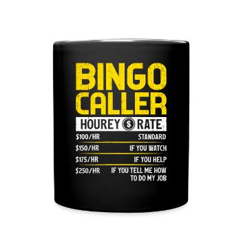 Bingo Caller Taux horaire Drôle Jeu de loterie Bingo - Mug uni - noir - Devant