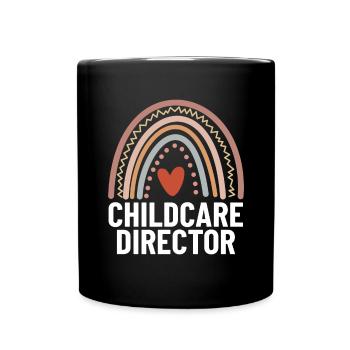 Directeur de la garderie Drôle Boho Arc-en-ciel tôt - Mug uni - noir - Devant