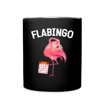 Flamant rose Bingo Bingo drôle Jeu Rose Flamant rose - Mug uni - noir - Devant