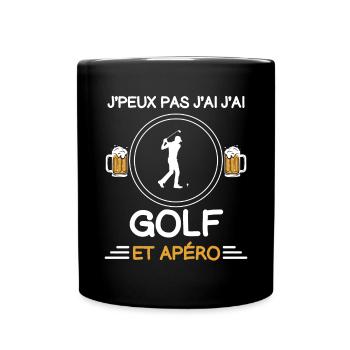 I can't I have golf aperitif golfer - Full Colour Mug - black - Front