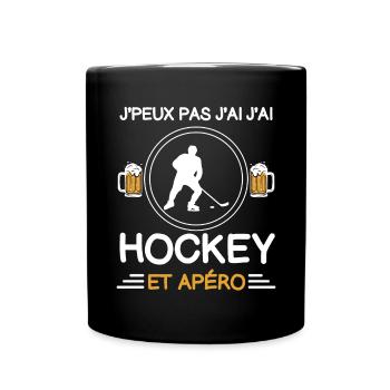 Ich kann nicht haben Ich Hockey Aperitif Hockeyspieler - Tasse einfarbig - Schwarz - Vorne