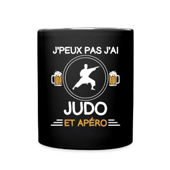 Ich kann nicht, ich habe Judo, Aperitif, Judoka - Tasse einfarbig - Schwarz - Vorne
