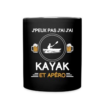 I can't I kayak aperitif kayaker - Tasse einfarbig - Schwarz - Vorne