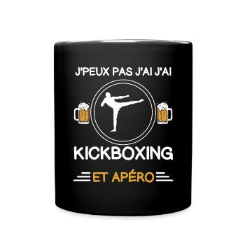 Ich kann nicht Kickboxen Aperitif Kickboxer - Tasse einfarbig - Schwarz - Vorne