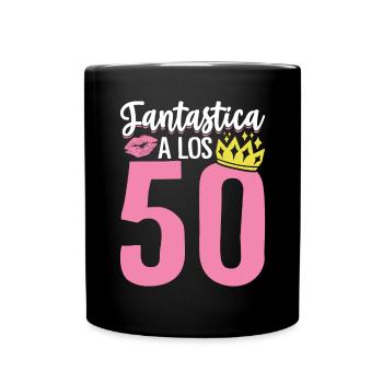 It's My 50th Birthday Party Queen Funny 50 Years - Full Colour Mug - black - Front
