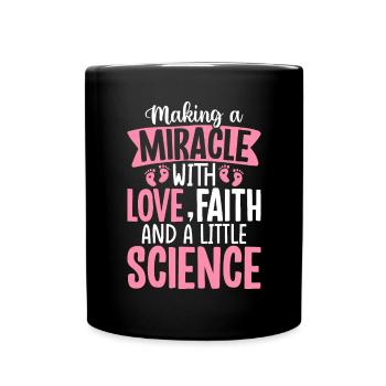 Making A Miracle With Love IVF Funny In Vitro - Full Colour Mug - black - Front