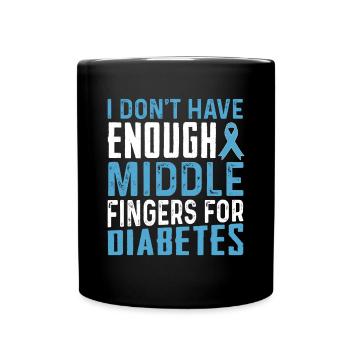 Lustige diabetische Autoimmunerkrankung Blaues Band T1D - Tasse einfarbig - Schwarz - Vorne