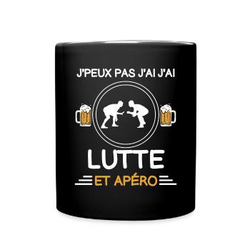 I can't I have Lutte apéro lutteur - Tasse einfarbig - Schwarz - Vorne