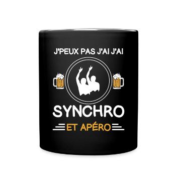 Ich kann keinen Aperitif zum Synchronschwimmen haben - Tasse einfarbig - Schwarz - Vorne
