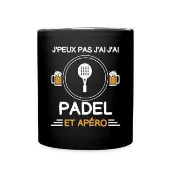 I can't I have padel aperitif padelist - Full Colour Mug - black - Front
