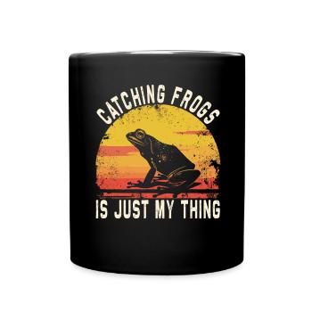 Frogs Catch Frog Hunter Frog Catcher - Full Colour Mug - black - Front