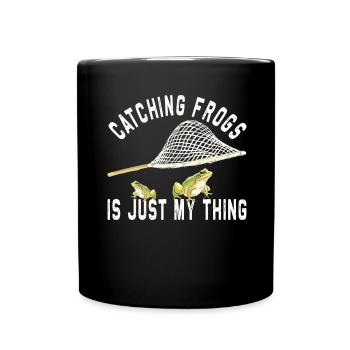 Frogs Catch Frog Hunter Frog Catcher - Full Colour Mug - black - Front