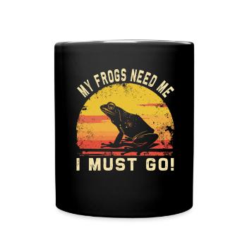 Frogs Catch Frog Hunter Frog Catcher - Full Colour Mug - black - Front