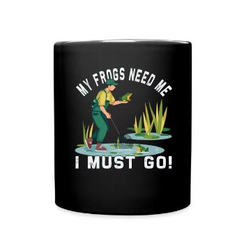 Frogs Catch Frog Hunter Frog Catcher - Full Colour Mug - black - Front