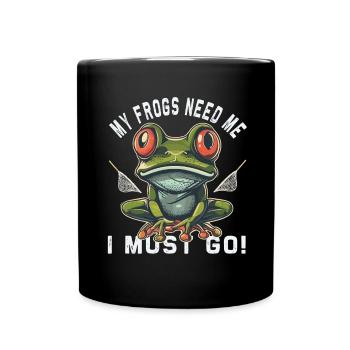 Frogs Catch Frog Hunter Frog Catcher - Full Colour Mug - black - Front