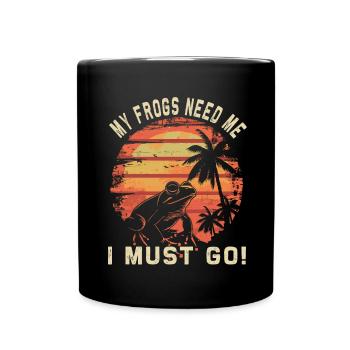 Frogs Catch Frog Hunter Frog Catcher - Full Colour Mug - black - Front