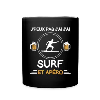 I can't I surf man aperitif surfer - Full Colour Mug - black - Front
