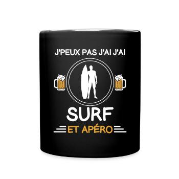 I can't I have surf apéro surfer - Tasse einfarbig - Schwarz - Vorne