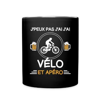 I can't I have bike aperitif cyclist - Tasse einfarbig - Schwarz - Vorne