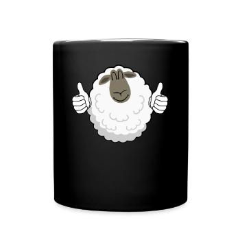 Pouce vers le haut Mouton - Mug uni - noir - Devant
