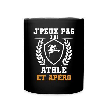 I can't I have Hürdenlauf und humorvollen Apéro - Tasse einfarbig - Schwarz - Vorne