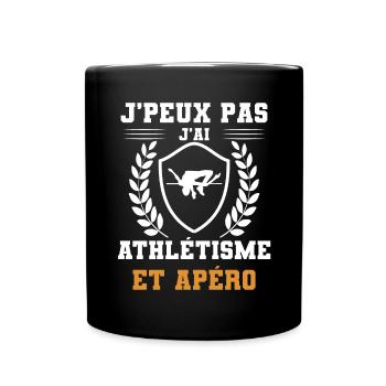 je peux pas j'ai saut en hauteur et apéro humour - Mug uni - noir - Devant