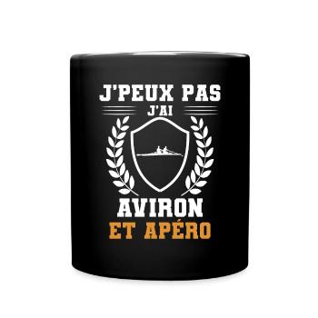 I can't I Rudern und humorvoller Apéro - Tasse einfarbig - Schwarz - Vorne