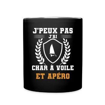 I can't I have sand yachting and humorous aperitif - Full Colour Mug - black - Front