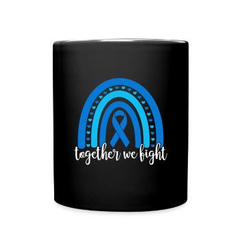 Gemeinsam bekämpfen wir Blue Ribbon Rainbow Diabetes - Tasse einfarbig - Schwarz - Vorne